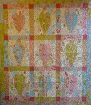 Big Jellyroll Hearts and Stars Quilt