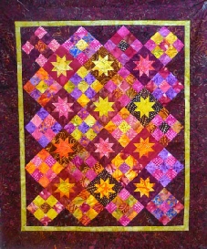 Big Charm Pack or Layercake 9 Patch Floating Stars Quilt